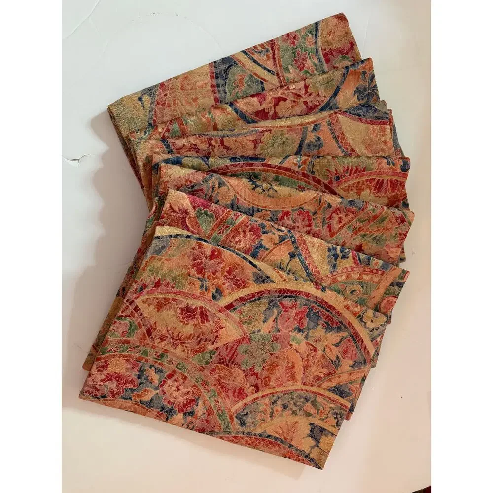 Vtg Jacquard Floral Damask Dinner Napkin 20x20, Lot 7 Shabby Chic Cottage Core